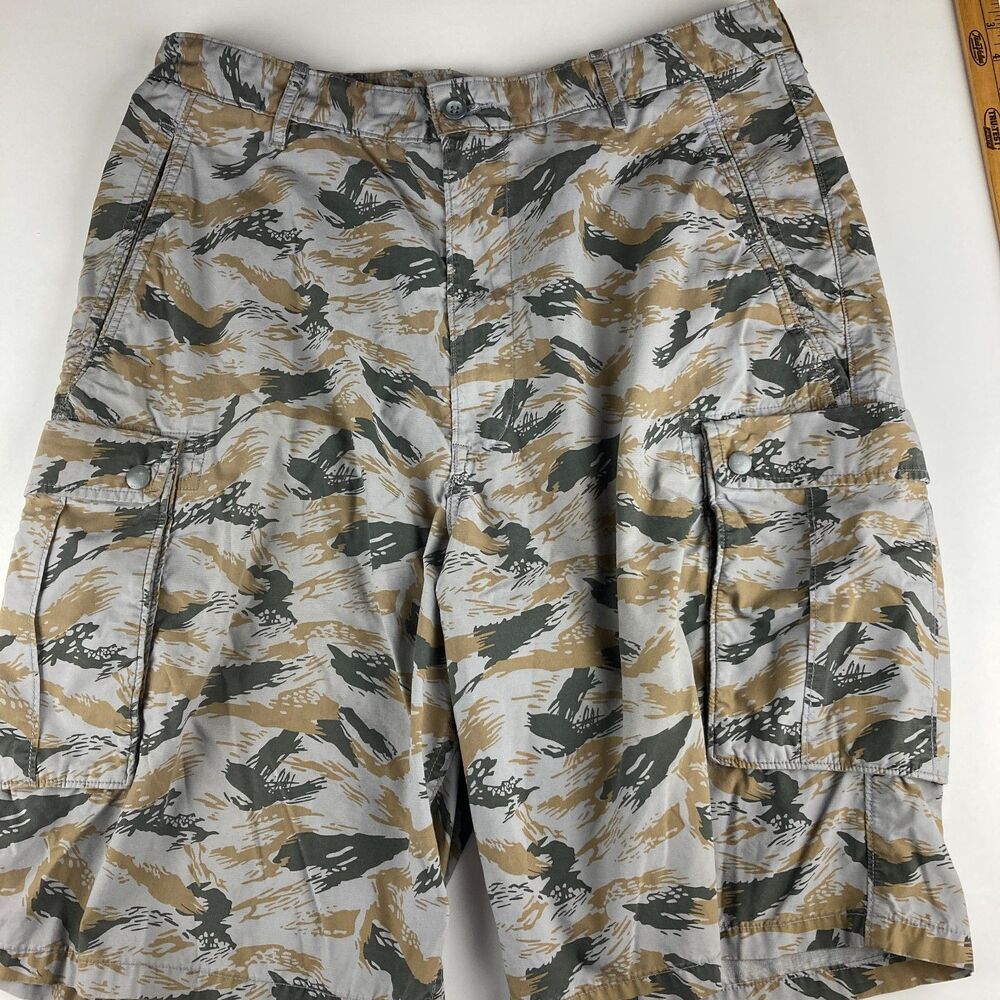 Levi Strauss Mens Cargo Shorts W36 Desert Camo Military Utility Cotton